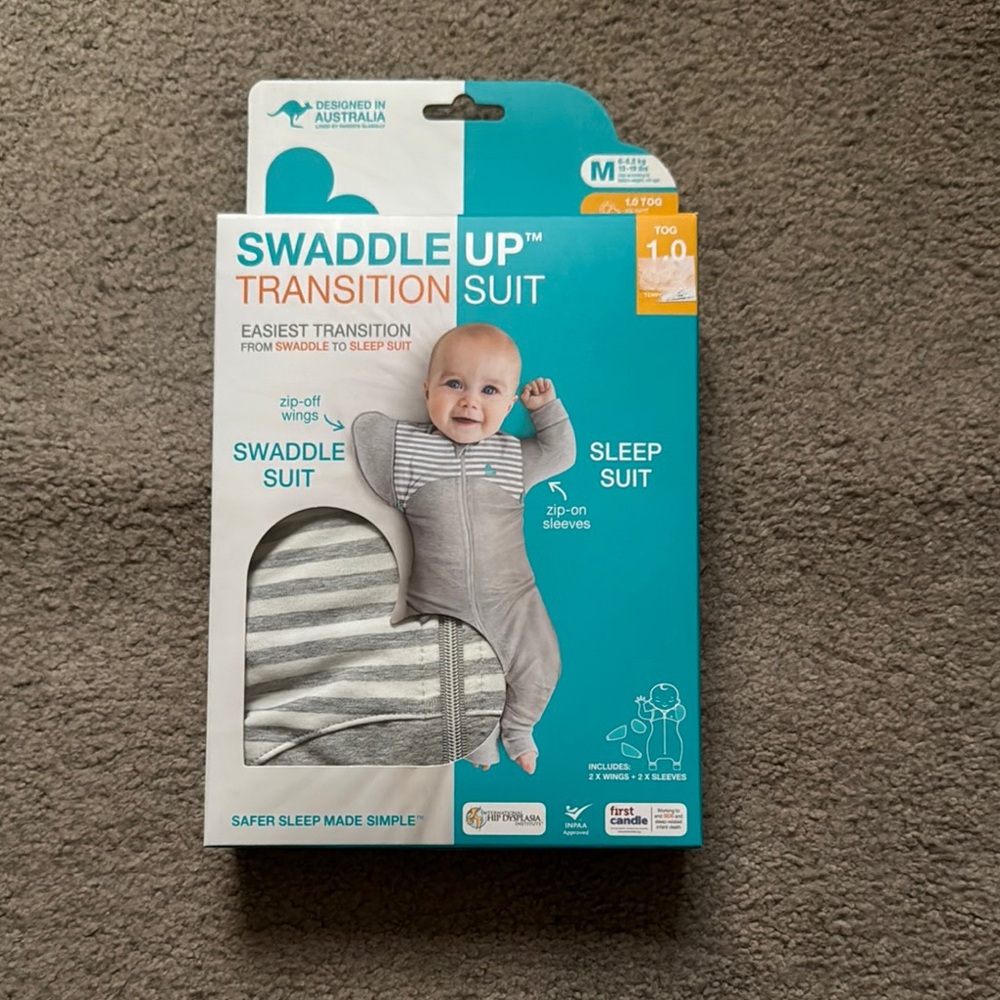 Love to Dream Swaddle Up Transition Suit - Gray Stripes